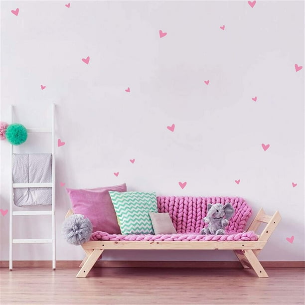 126 Pcs Pink Heart Wall Decals Removable Easy Paste Vinyl Pink Wall Stickers Baby Nursery Decor,Girls Room Decor,Living Room Decorations Wall Art? 126 Pcs Pink Heart Wall Decals Removable Easy Paste Vinyl Pink Wall Stickers Baby Nursery Decor,Girls Room Decor,Living Room Decorations Wall Art?